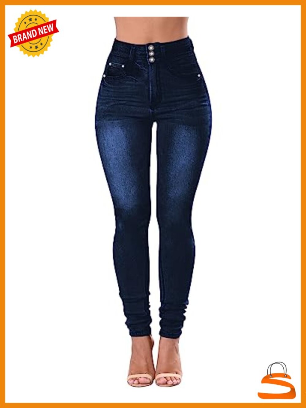 High Waisted Ripped Skinny Stretch Distressed Jeans Butt Lifting Denim Pants